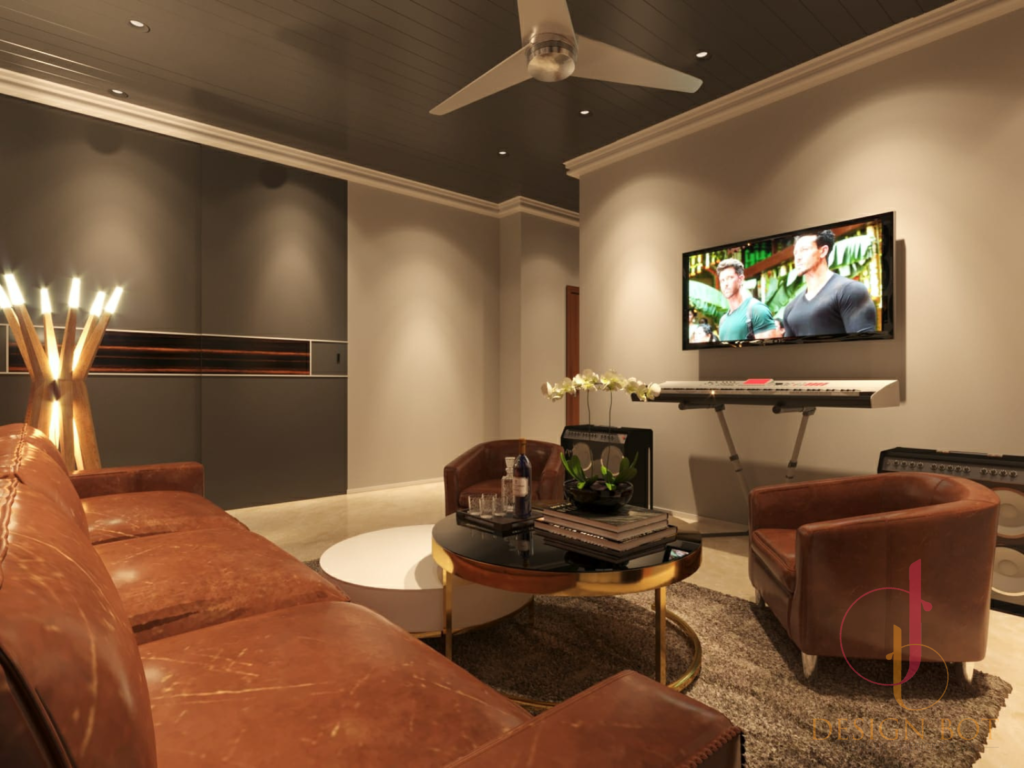 livingroom interior design with TV Wall Statement