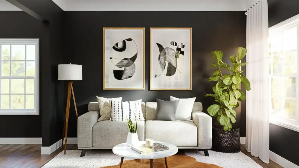  Black-and-grey-color-combination-livingroom-interior-design