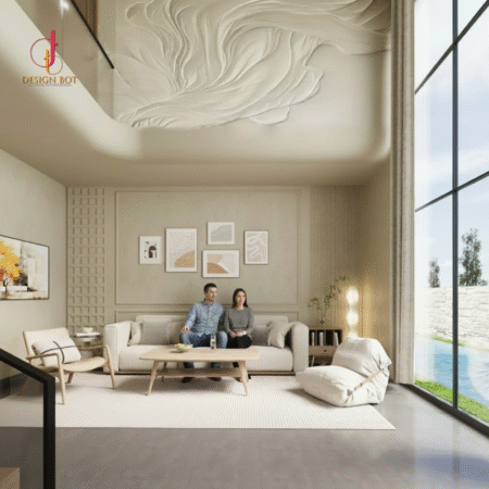 Luxury living room interior design in Goa residence