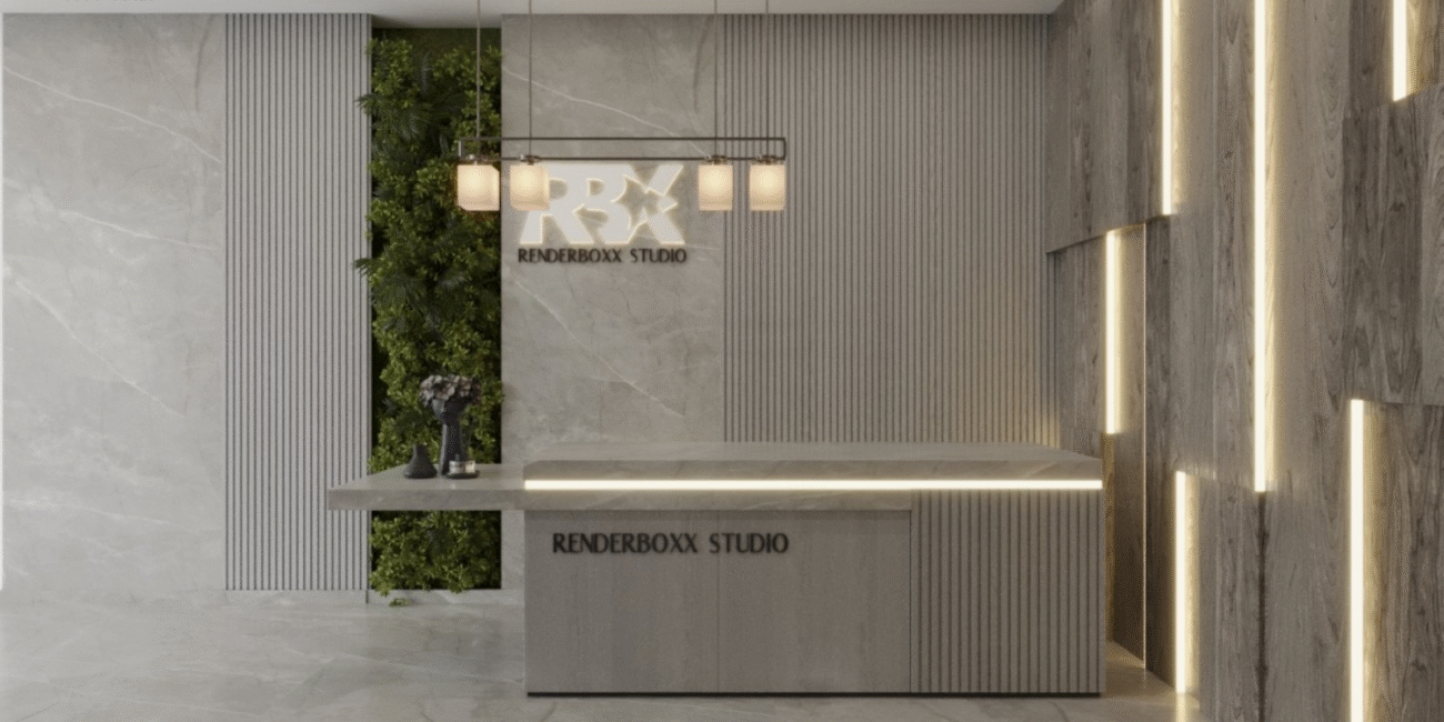 Corporate reception interior with clean and modern aesthetics – Jaipur office design