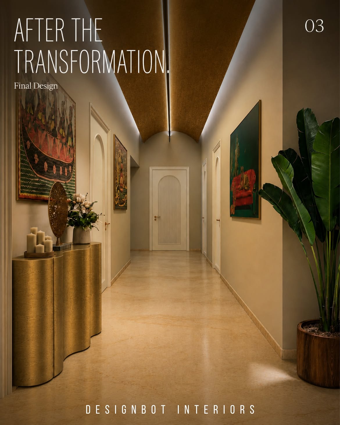 Golf Links residence corridor — after transformation